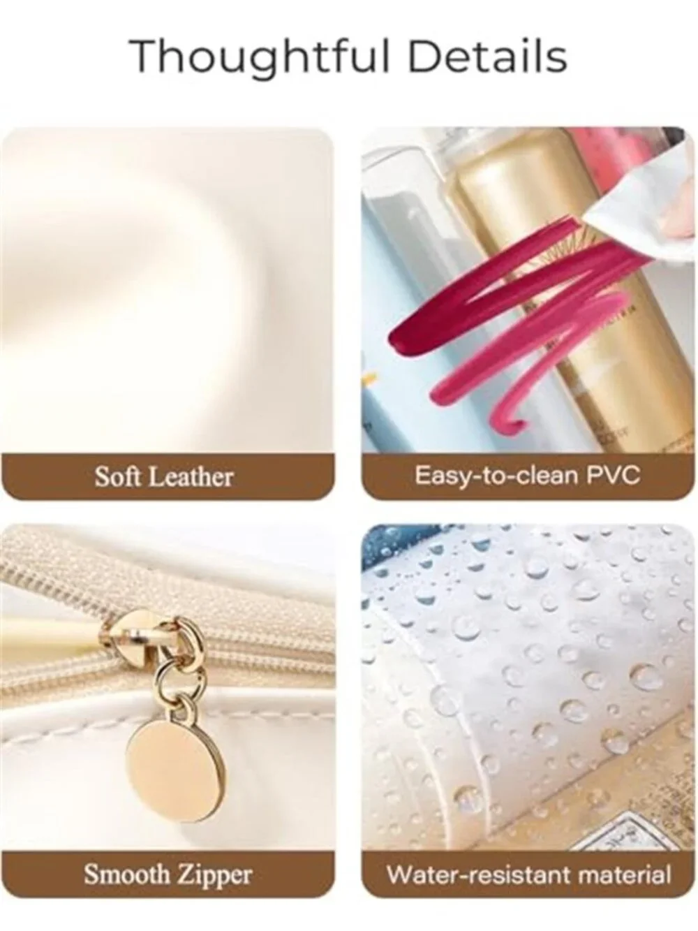 3-Piece Travel Clear Makeup Bag Set, Small Large Clear Cosemetic Bag